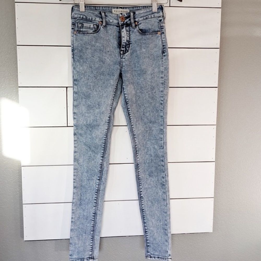 Bullhead Acid Wash High Rise Skinny Jeans 1